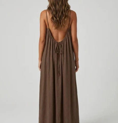 Elegant brown Maternity Maxi Nightdress