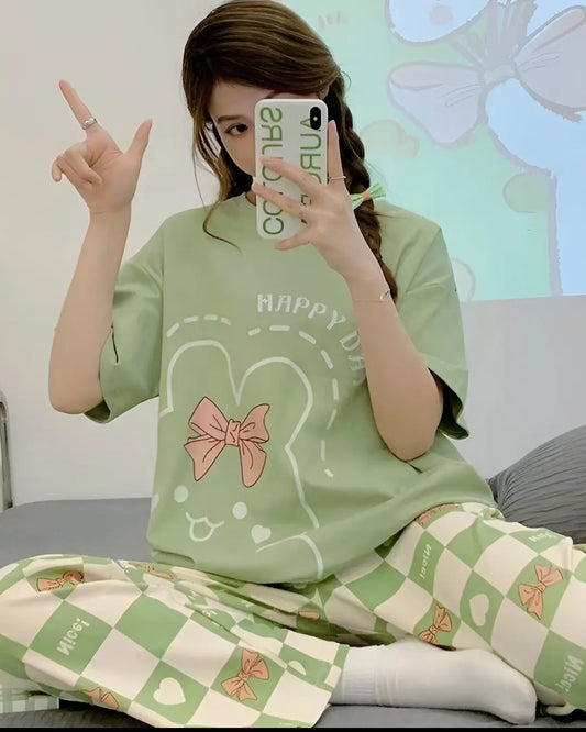 "Olive green nightwear set for women – soft and stylish sleepwear"