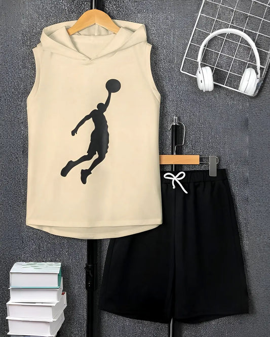 Basketball Print Sleeveless Kids Summer Set Soft Comfortable Kids Outfit Pakistan
