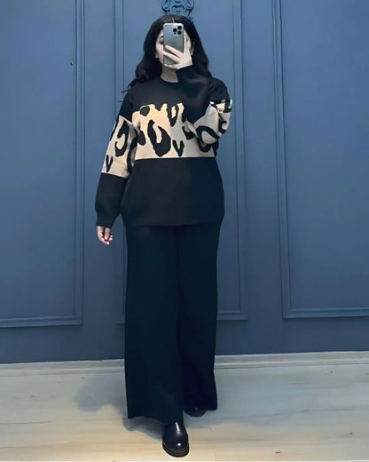 Maroon Wild Print Fleece Co-ord Set