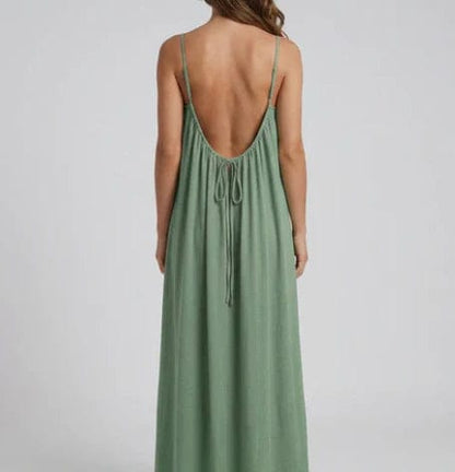 Elegant Green Maternity Maxi Nightdress