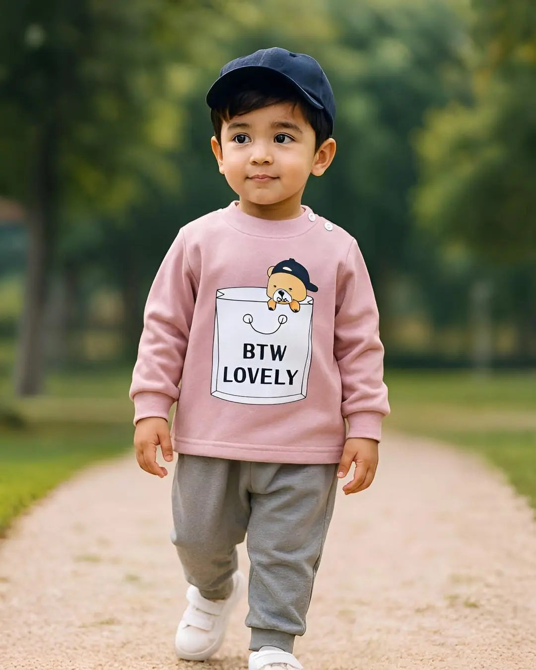 Kids Winter Fleece Suit—BTW, Lovely Print in soft, warm fleece fabric