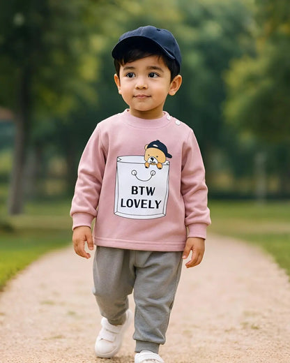 Kids Winter Fleece Suit—BTW, Lovely Print in soft, warm fleece fabric