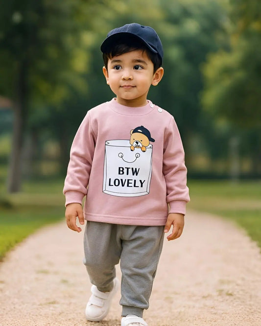 Kids Winter Fleece Suit—BTW, Lovely Print in soft, warm fleece fabric