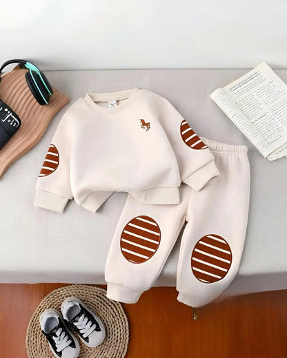 Kids Winter Fleece Suit – Horse Print in soft fleece fabric