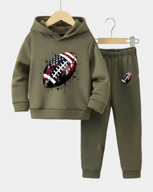 Kids Winter Fleece Suit – Rugby Sport Print in soft warm fleece by Trendy Wears