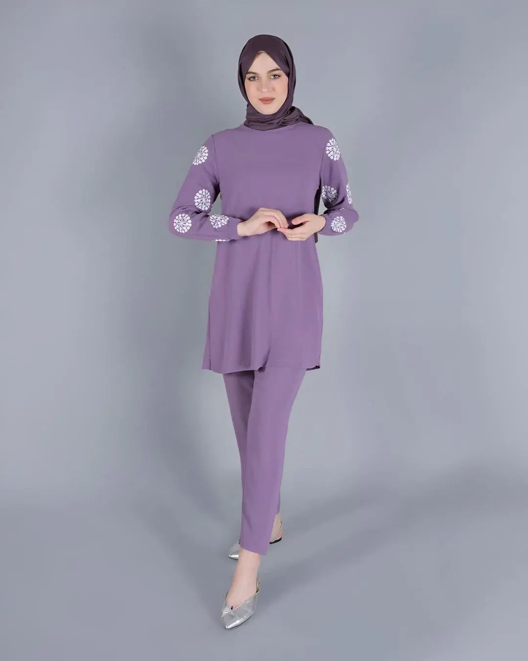 LongSleeveswithWinterFlowerPrint_2PCCo-OrdSet