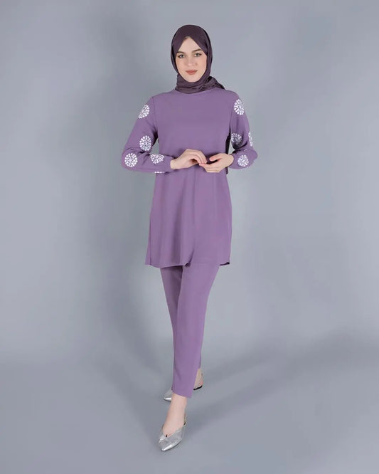 LongSleeveswithWinterFlowerPrint_2PCCo-OrdSet