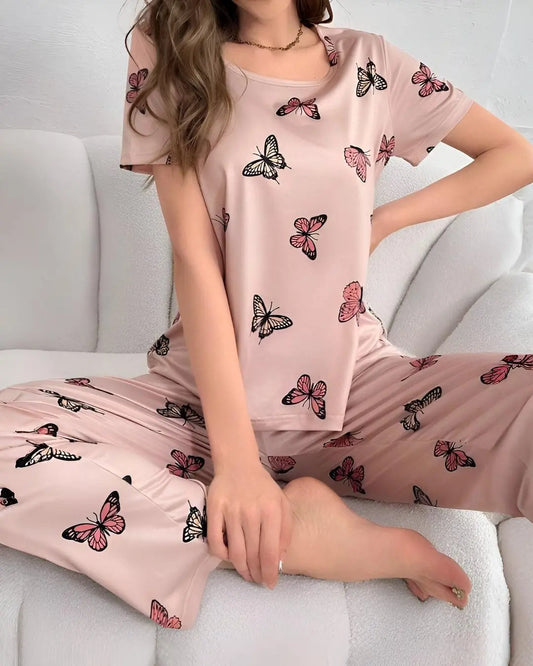 "Monach nightgown with butterfly print – women’s soft sleepwear"