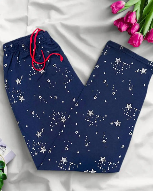 Navy Blue Galaxy Print Trousers
