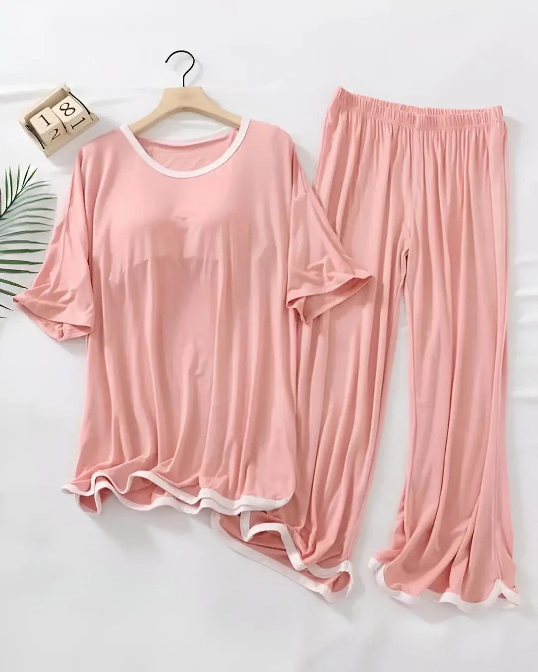 Pink plazzo style night suit for women